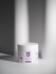 Keratin Hair Mask skincare jar on a gray background